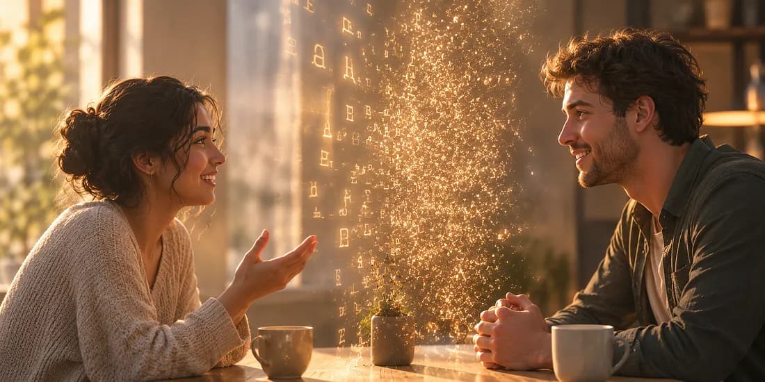 the conversation instead of the language